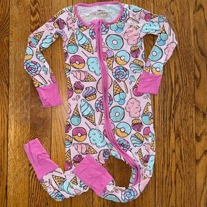 Little Sleepies Pink Sweet Treats Bamboo Viscose Zippy RARE retired print 18/24